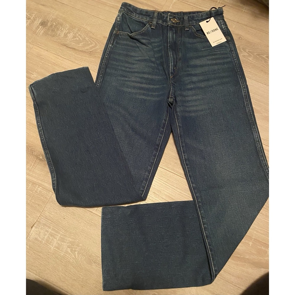 NWT RE/DONE 90s High Rise Loose Jeans Dark Wash Straight Leg Women's 26